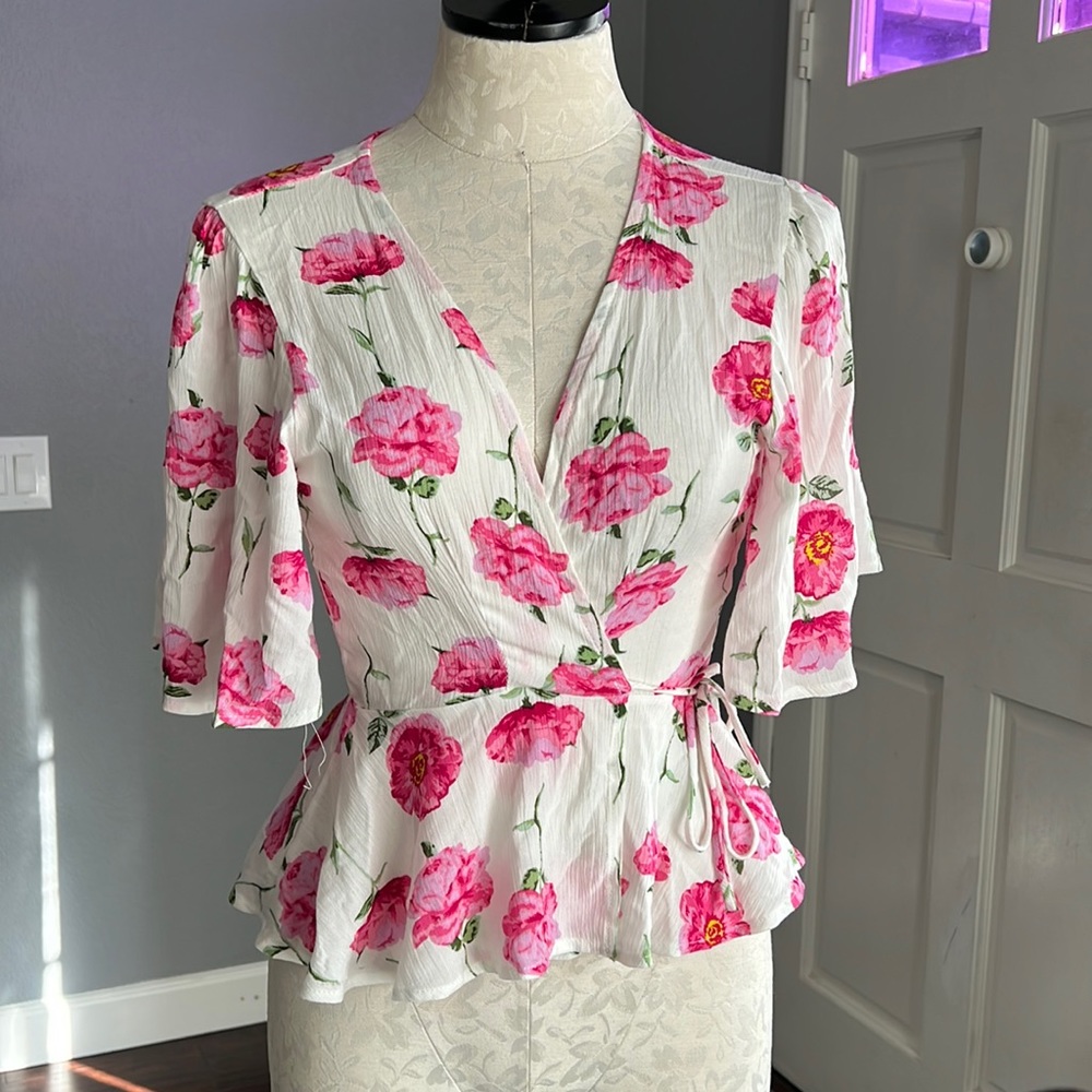Miley + Molly Floral Print Wrap Top